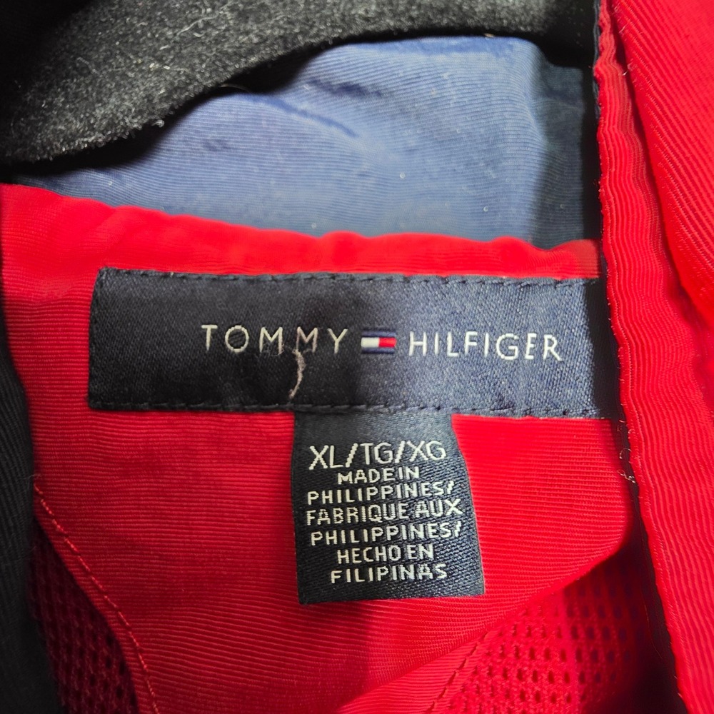Tommy Hilfiger Mens Red Yachting Jacket Full Zip Hooded Windbreaker XL 1153 - Picture 2 of 7